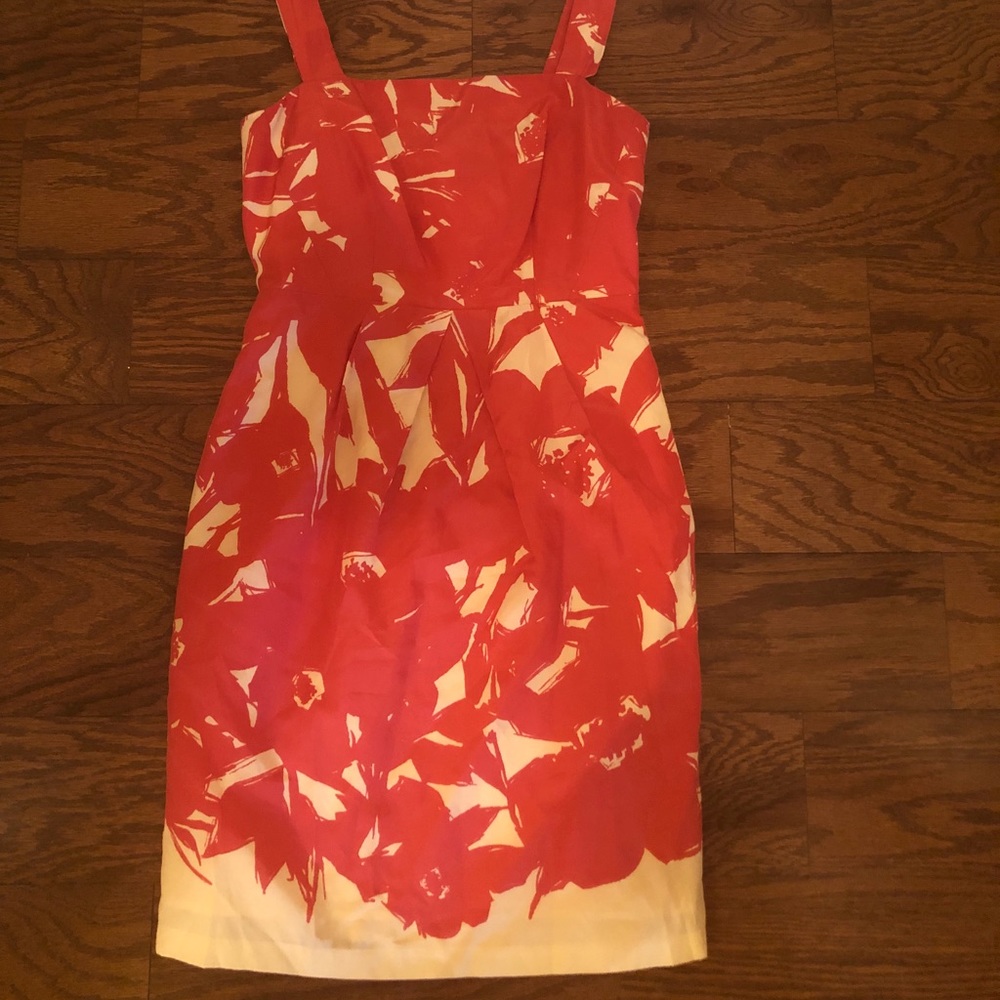 Peachy pink satin summer dress